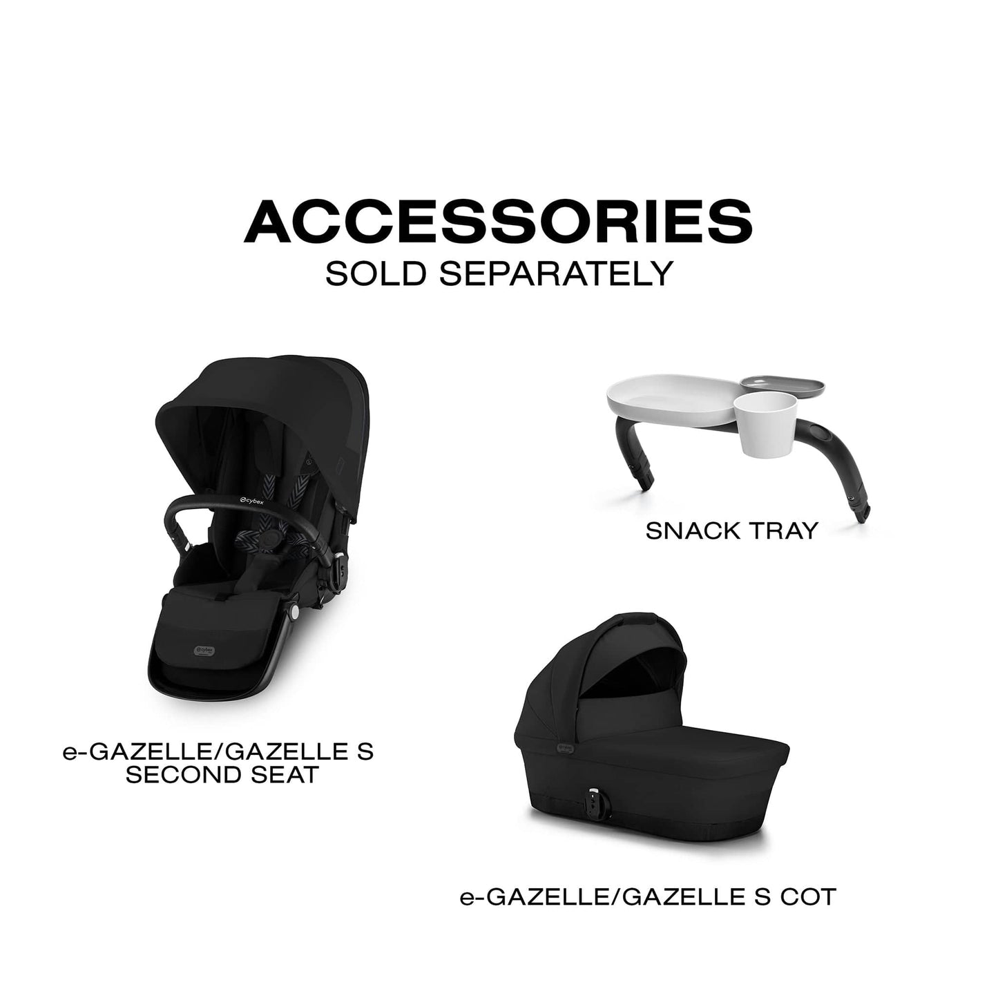 Cybex eGazelle S Electronic Assist Stroller - Black Frame / Moon Black - 524000521