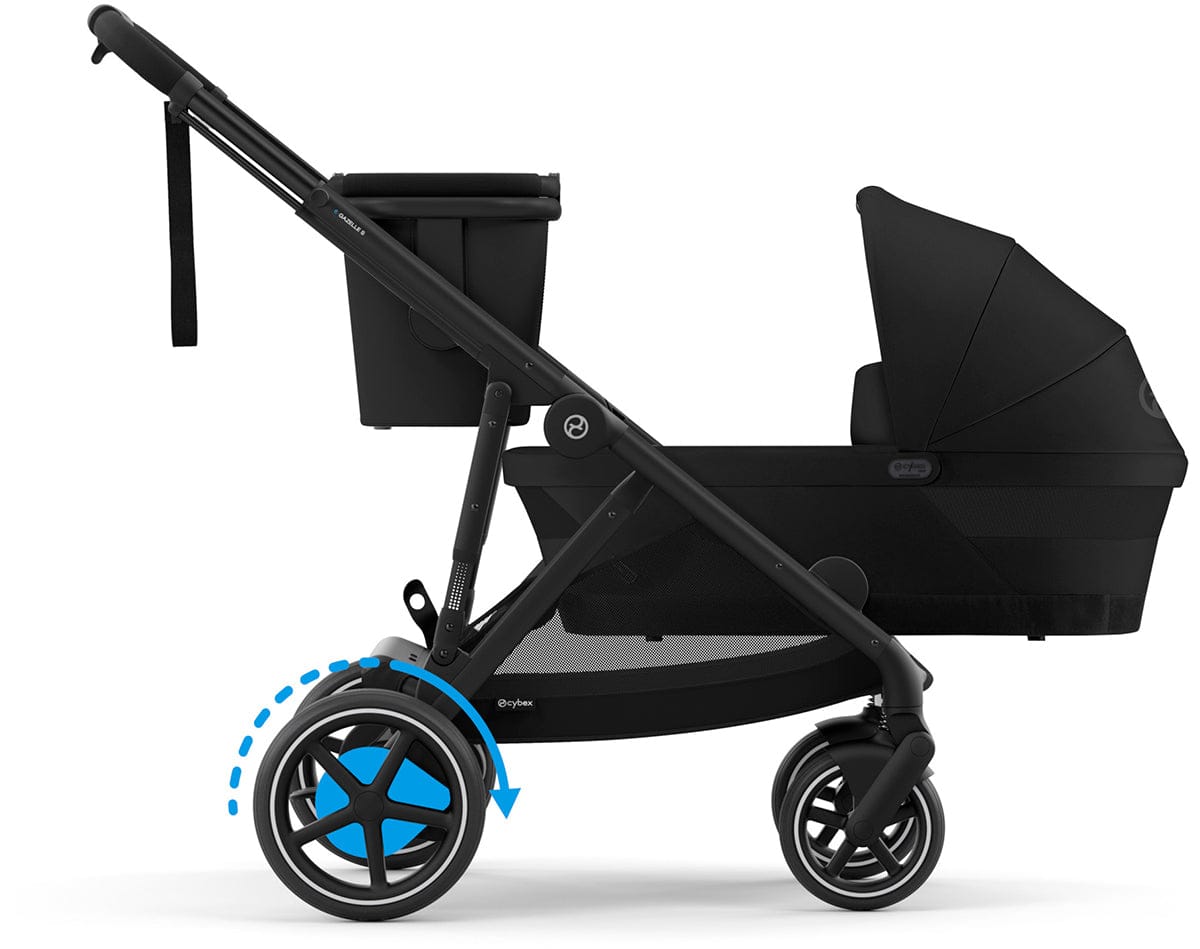 Cybex eGazelle S Electronic Assist Stroller + Gazelle S 2 Cot Bundle - Taupe Frame / Almond Beige - 524000551-522005265