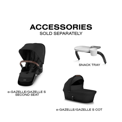 Cybex eGazelle S Electronic Assist Stroller - Silver Frame / Moon Black - 524000553