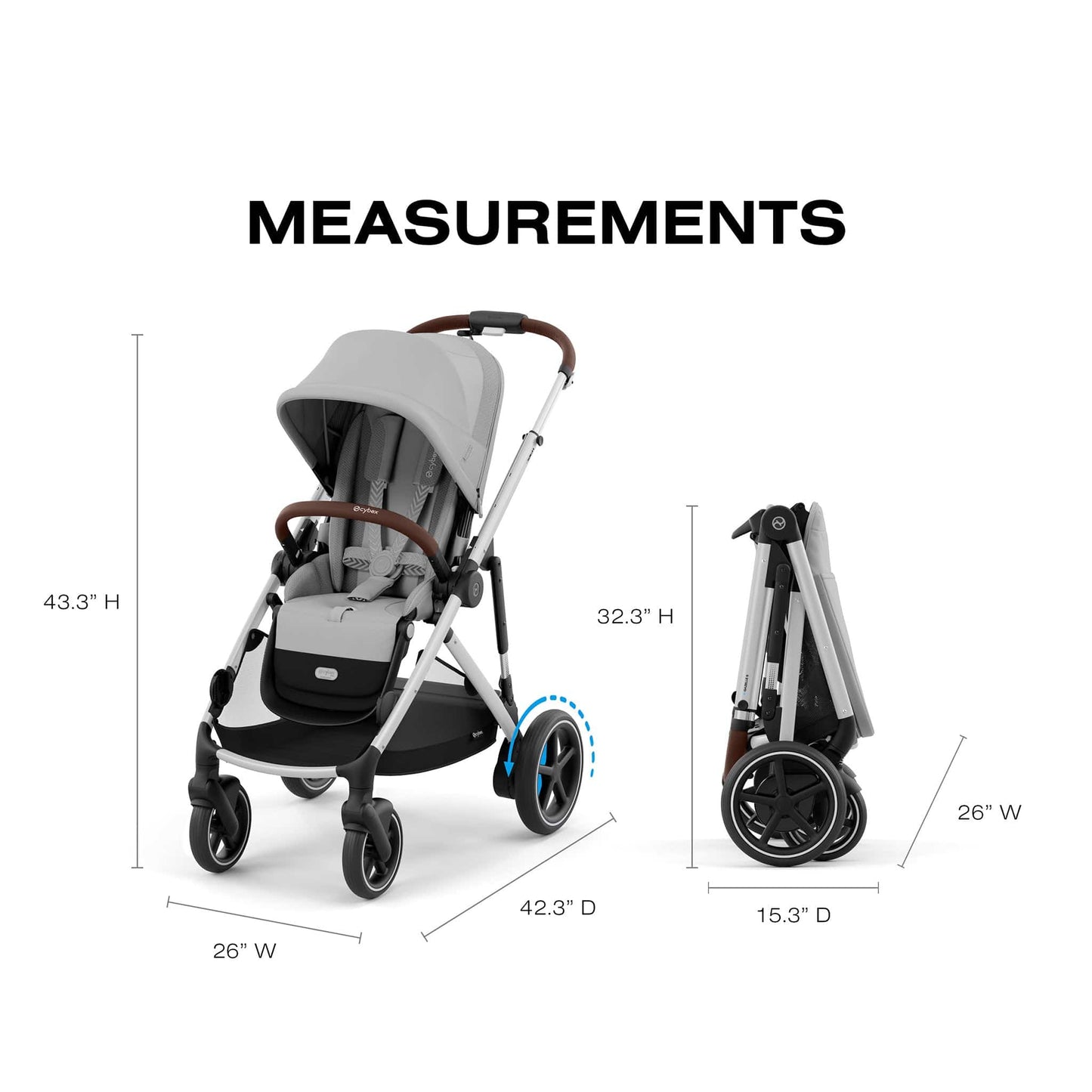 Cybex eGazelle S Electronic Assist Stroller - Silver Frame / Stone Grey - 524000527