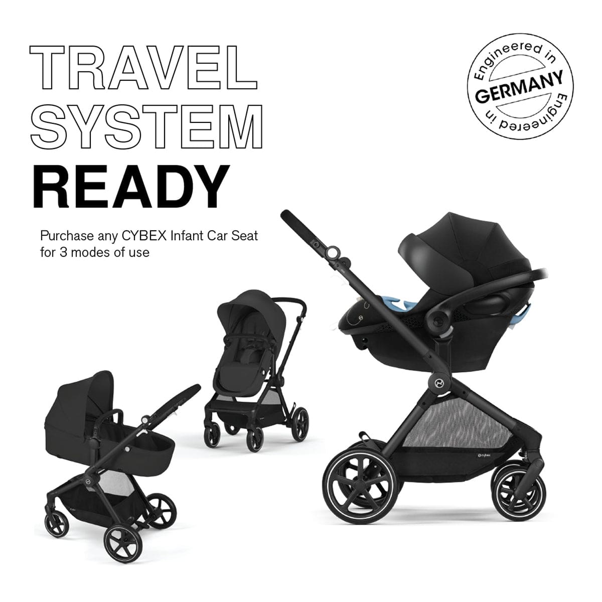 Cybex EOS 2-in-1 Stroller - Moon Black - 522003791