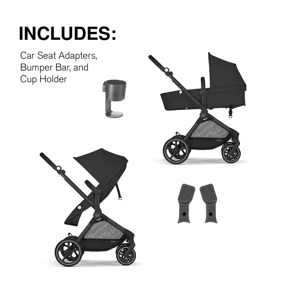 Cybex EOS 2-in-1 Stroller - Moon Black - 522003791