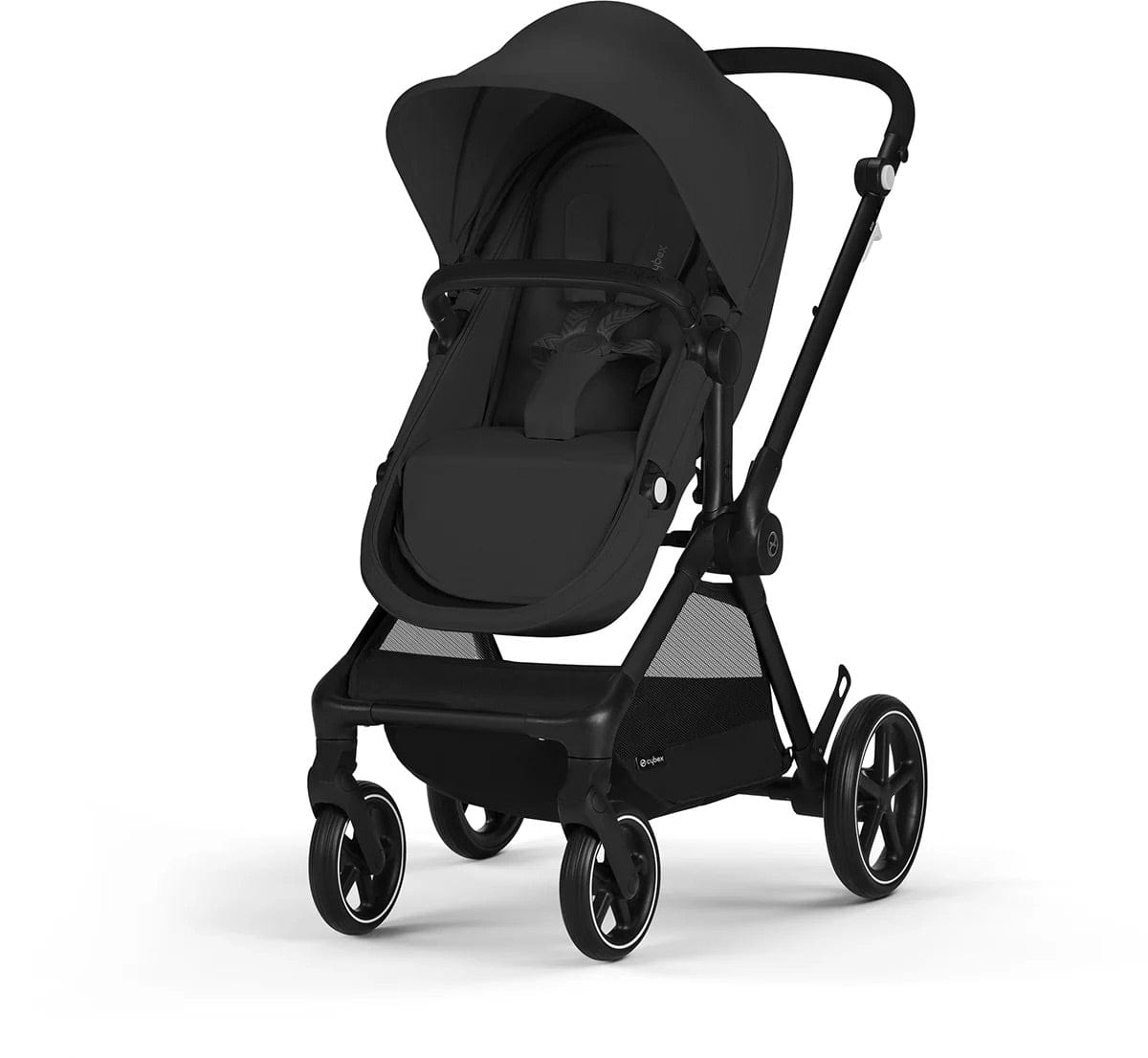 Cybex EOS 5-in-1 Travel System Stroller + Lightweight Aton G Swivel with SensorSafe - Black / Moon Black - 522005683