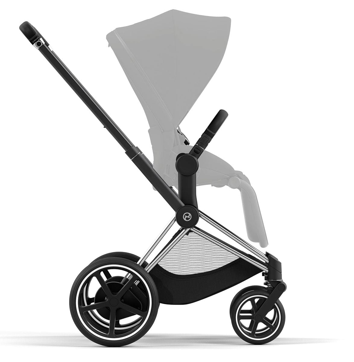 Cybex ePriam 2 Electronic Assist Stroller Frame - Chrome / Black - 521003943