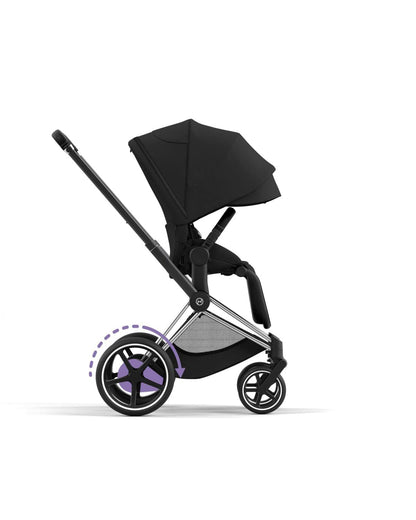 Cybex ePriam 2 Electronic Assist Stroller (One Box) - Chrome / Black / Sepia Black - 523001577