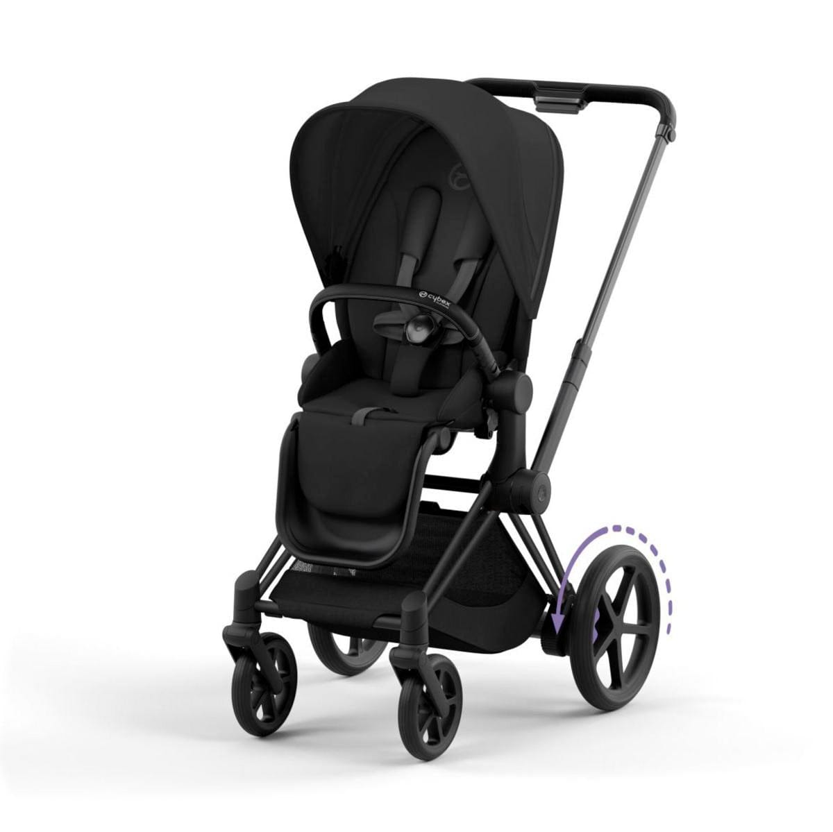 Cybex ePriam 2 Electronic Assist Stroller (One Box) - Matte Black / Sepia Black - 523001573
