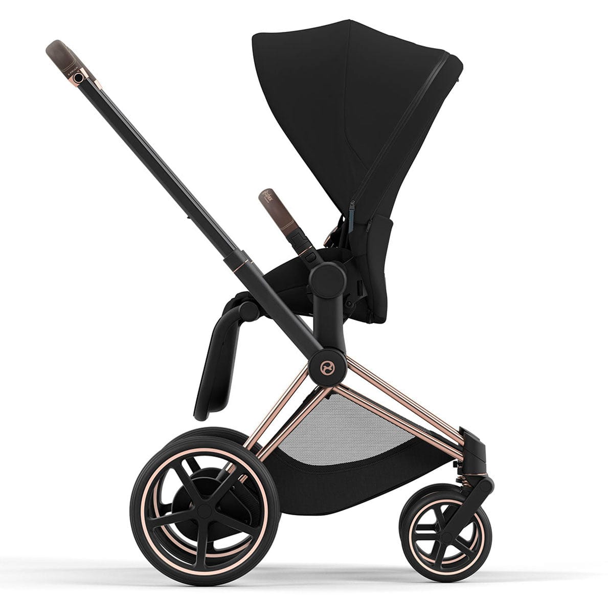 Cybex ePriam 2 Electronic Assist Stroller (One Box) - Rose Gold / Brown / Deep Black - 521004189