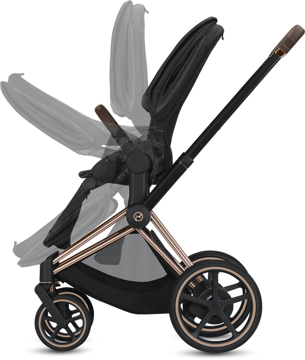 Cybex ePriam Electronic Assist Stroller - Chrome/Black/Black - 519003537-B