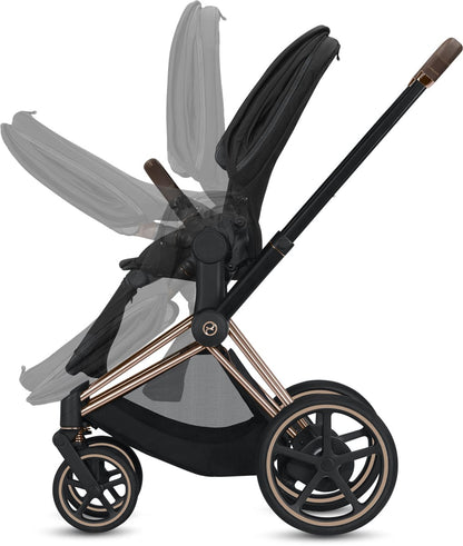 Cybex ePriam Electronic Assist Stroller - Chrome/Black/Black - 519003537-B