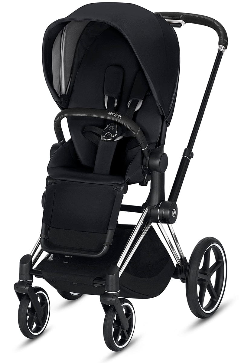 Cybex ePriam Electronic Assist Stroller - Chrome/Black/Black - 519003537-B