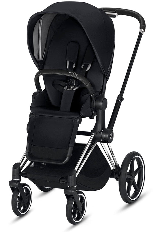 Cybex ePriam Electronic Assist Stroller - Chrome/Black/Black - 519003537-B
