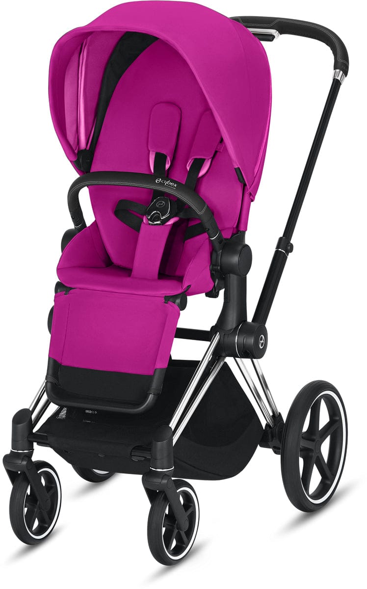 Cybex ePriam Electronic Assist Stroller - Chrome/Black/Fancy Pink - 519003739