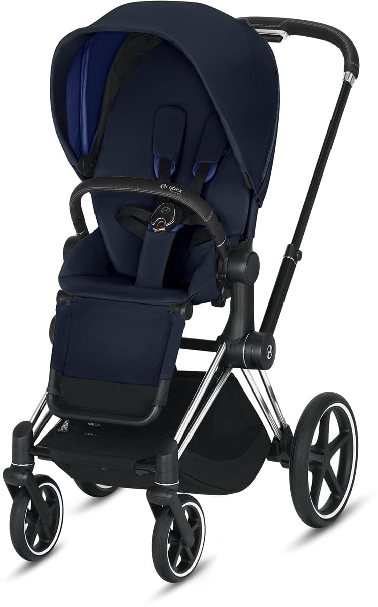 Cybex ePriam Electronic Assist Stroller - Chrome/Black/Indigo Blue Cybex ePriam Electronic Assist Stroller - Chrome/Black/Indigo Blue