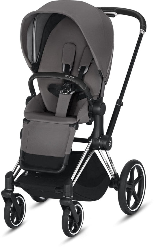 Cybex ePriam Electronic Assist Stroller - Chrome/Black/Manhattan Grey - 519003541-B