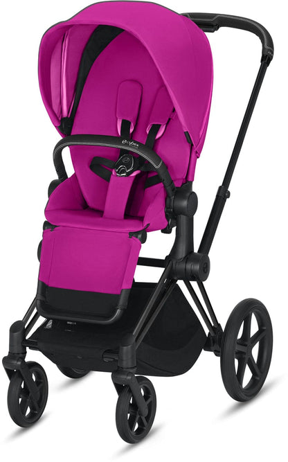 Cybex ePriam Electronic Assist Stroller - Matte Black/Fancy Pink - 519003741
