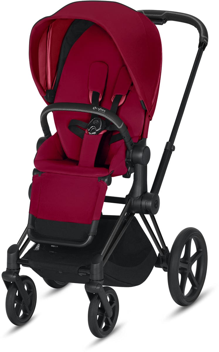 Cybex ePriam Electronic Assist Stroller - Matte Black/True Red - 519003331-B