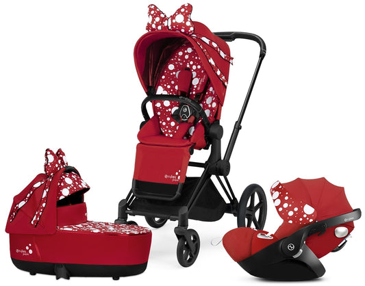 Cybex ePriam with Lux Bassinet + Cloud Q Travel System Bundle - Petticoat Red by Jeremy Scott - TRVL-519002649-B-PET
