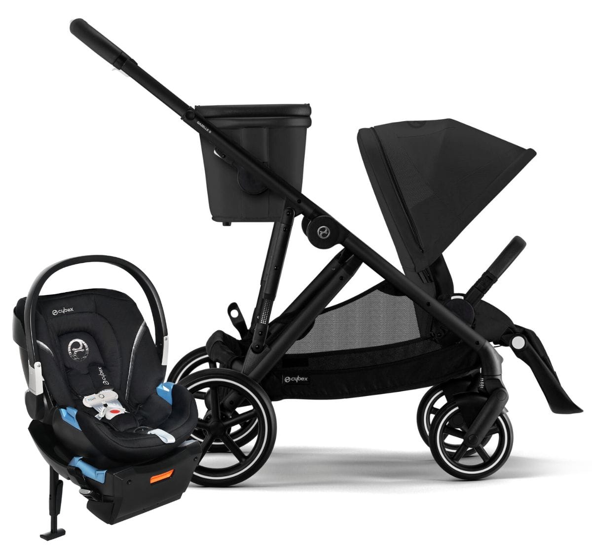 Cybex Gazelle S 2 + Aton 2 Travel System Bundle - Black Frame / Moon Black / Lavastone Black - TS-522002357-519003595