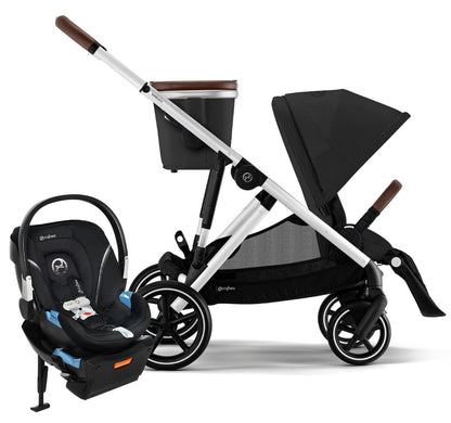 Cybex Gazelle S 2 + Aton 2 Travel System Bundle - Silver Frame / Moon Black / Lavastone Black - TS-522004813-519003595
