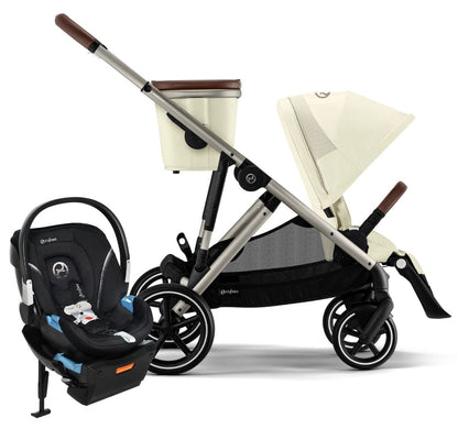 Cybex Gazelle S 2 + Aton 2 Travel System Bundle - Taupe Frame / Seashell Beige / Lavastone Black - TS-522002367-519003595