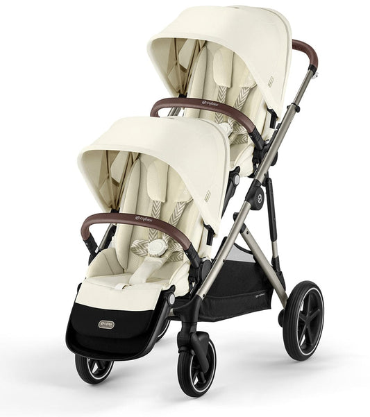 Cybex Gazelle S 2 Double Stroller Bundle - Taupe Frame / Seashell Beige - 522002367-522002379