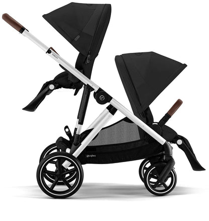 Cybex Gazelle S 2 Double Stroller + Aton 2 Travel System Bundle - Black Frame / Moon Black / Lavastone Black - DBL-TS-522002357
