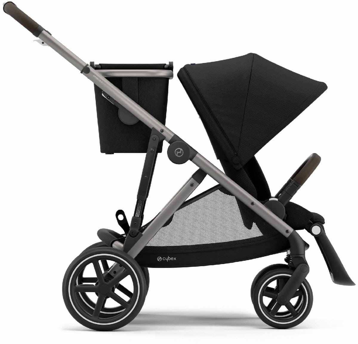 Cybex Gazelle S Double Stroller Bundle - Classic Beige / Moon Black (Taupe Frame) - 520003563-522004819