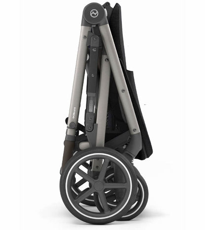 Cybex Gazelle S Double Stroller Bundle - Deep Black / Moon Black (Taupe Frame)