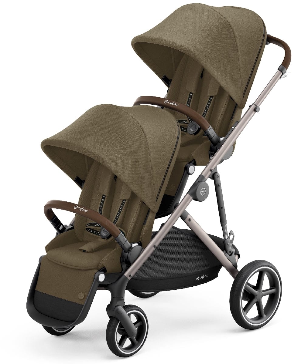 Cybex Gazelle S Double Stroller - Classic Beige (Taupe Frame) - 520003563-520003573