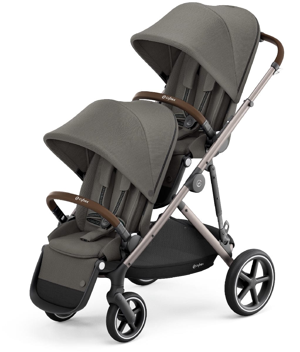 Cybex Gazelle S Double Stroller - Soho Grey (Taupe Frame) - 520003559-520003569