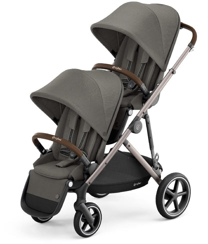 Cybex Gazelle S Double Stroller - Soho Grey (Taupe Frame) - 520003559-520003569