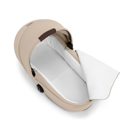 Cybex eGazelle S Electronic Assist Stroller + Fold Cot Bundle - Almond Beige / Black Frame