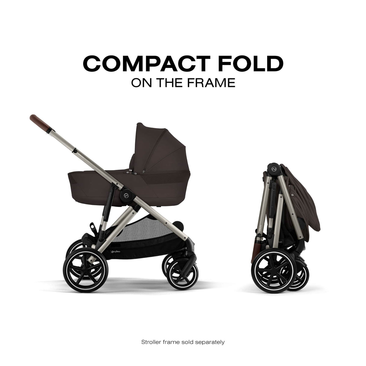 Cybex Gazelle S Fold Cot - Chocolate Brown