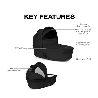 Cybex Gazelle S Fold Cot - Moon Black