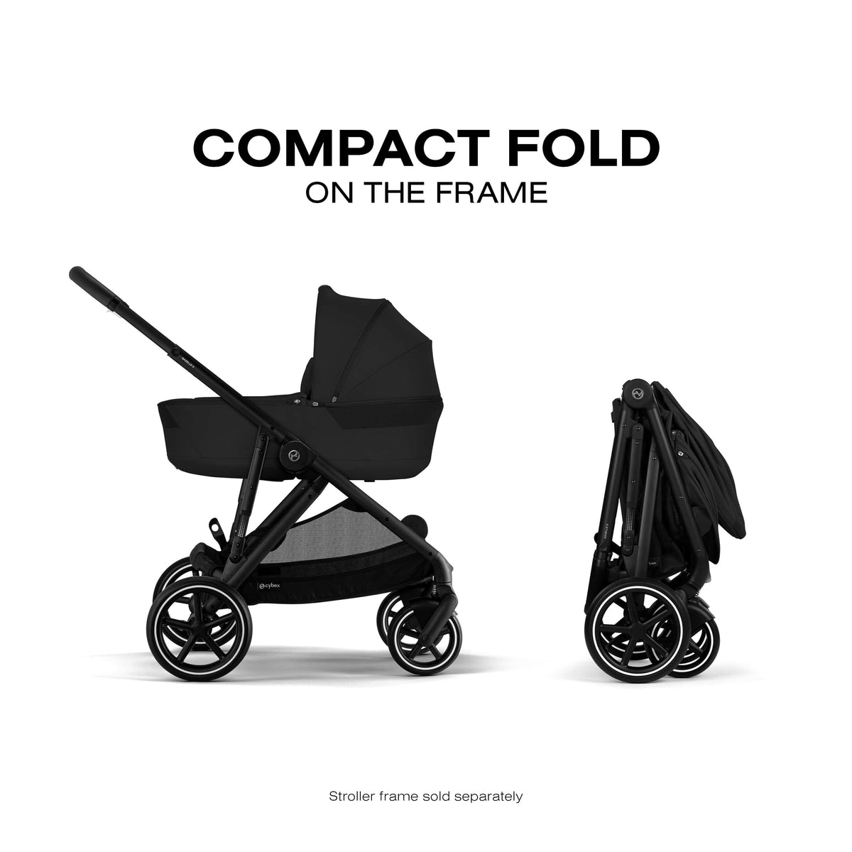 Cybex Gazelle S Fold Cot - Moon Black