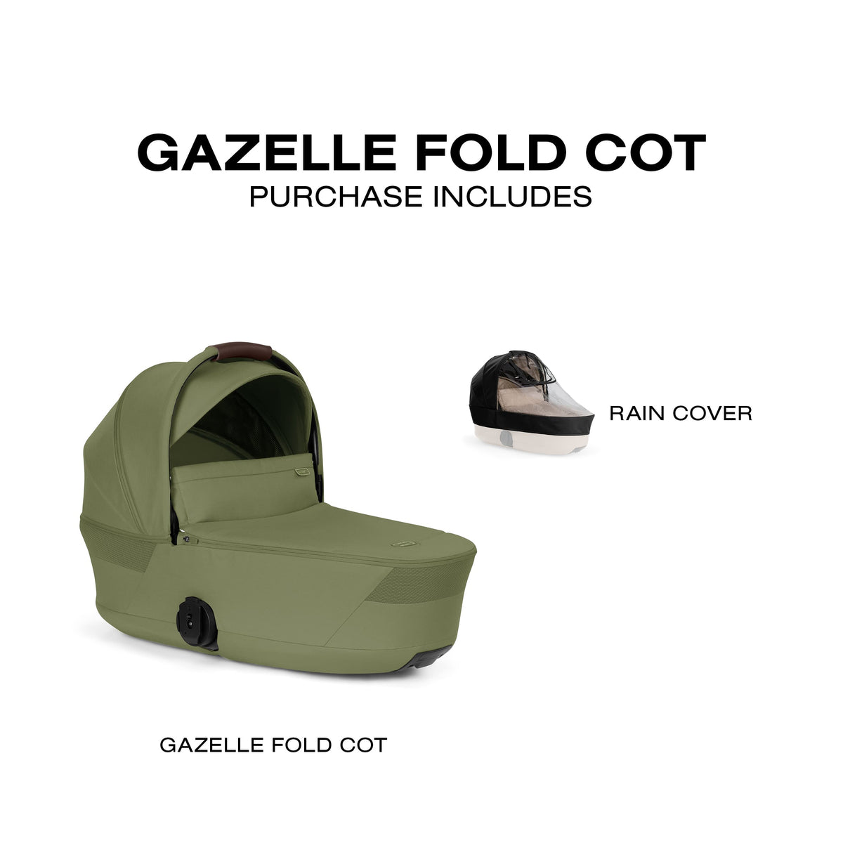 Cybex Gazelle S Fold Cot - Moss Green