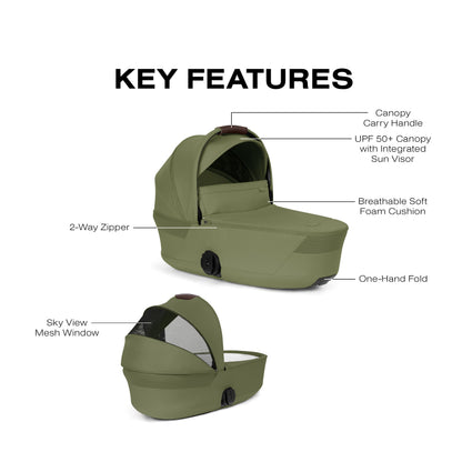 Cybex Gazelle S Fold Cot - Moss Green