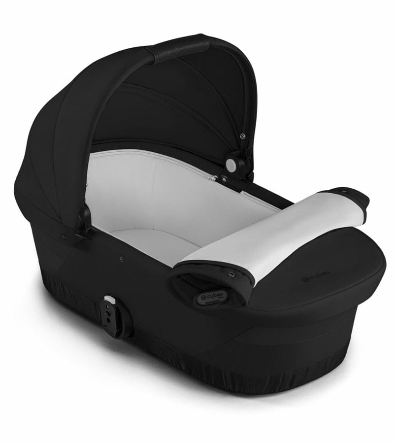Cybex Gazelle S Single-to-Double Stroller + Cot Bundle - Deep Black / Moon Black (Taupe Frame) - 520003561-522002381