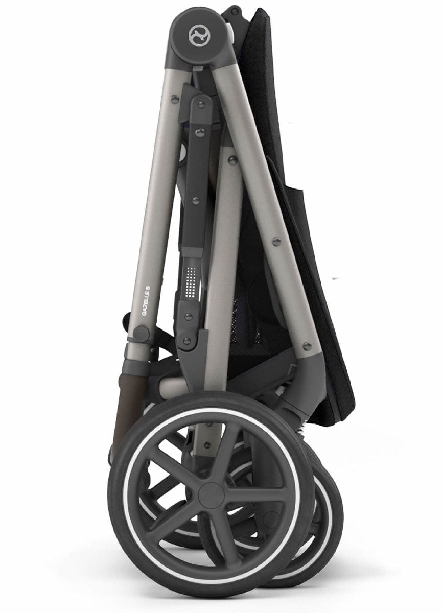 Cybex Gazelle S Single-to-Double Stroller - Deep Black (Taupe Frame) - 520003561