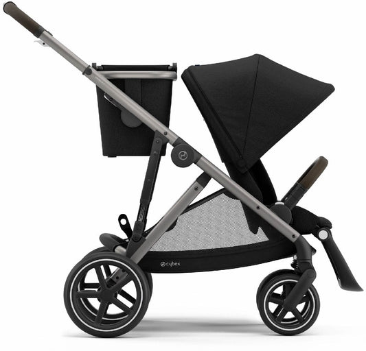 Cybex Gazelle S Single-to-Double Stroller - Deep Black (Taupe Frame) - 520003561