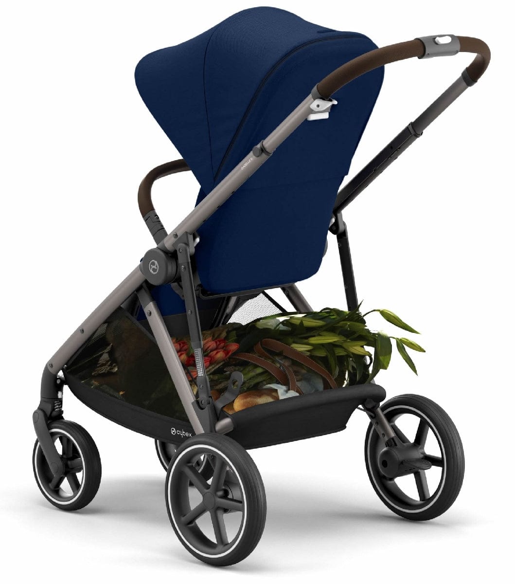 Cybex Gazelle S Single-to-Double Stroller - Navy Blue (Taupe Frame) - 520003557