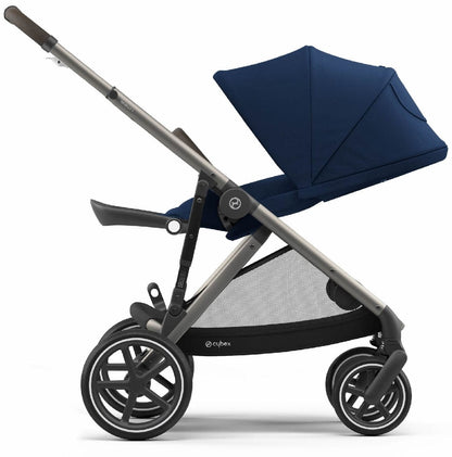 Cybex Gazelle S Single-to-Double Stroller - Navy Blue (Taupe Frame) - 520003557