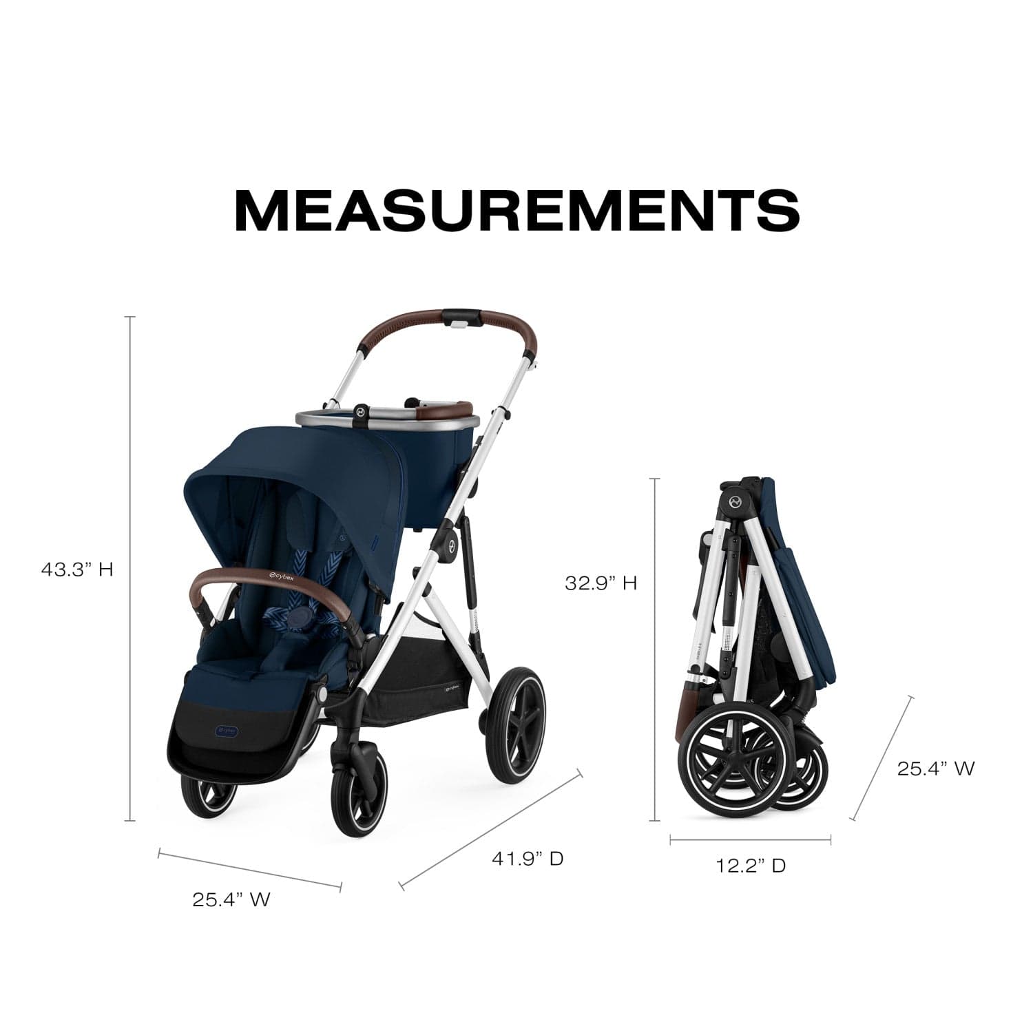 Cybex Gazelle S Stroller Ocean Blue/Silver Frame
