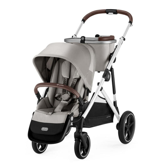 Cybex Gazelle S Single-to-Double Stroller - Silver Frame / Stone Grey - 524001295