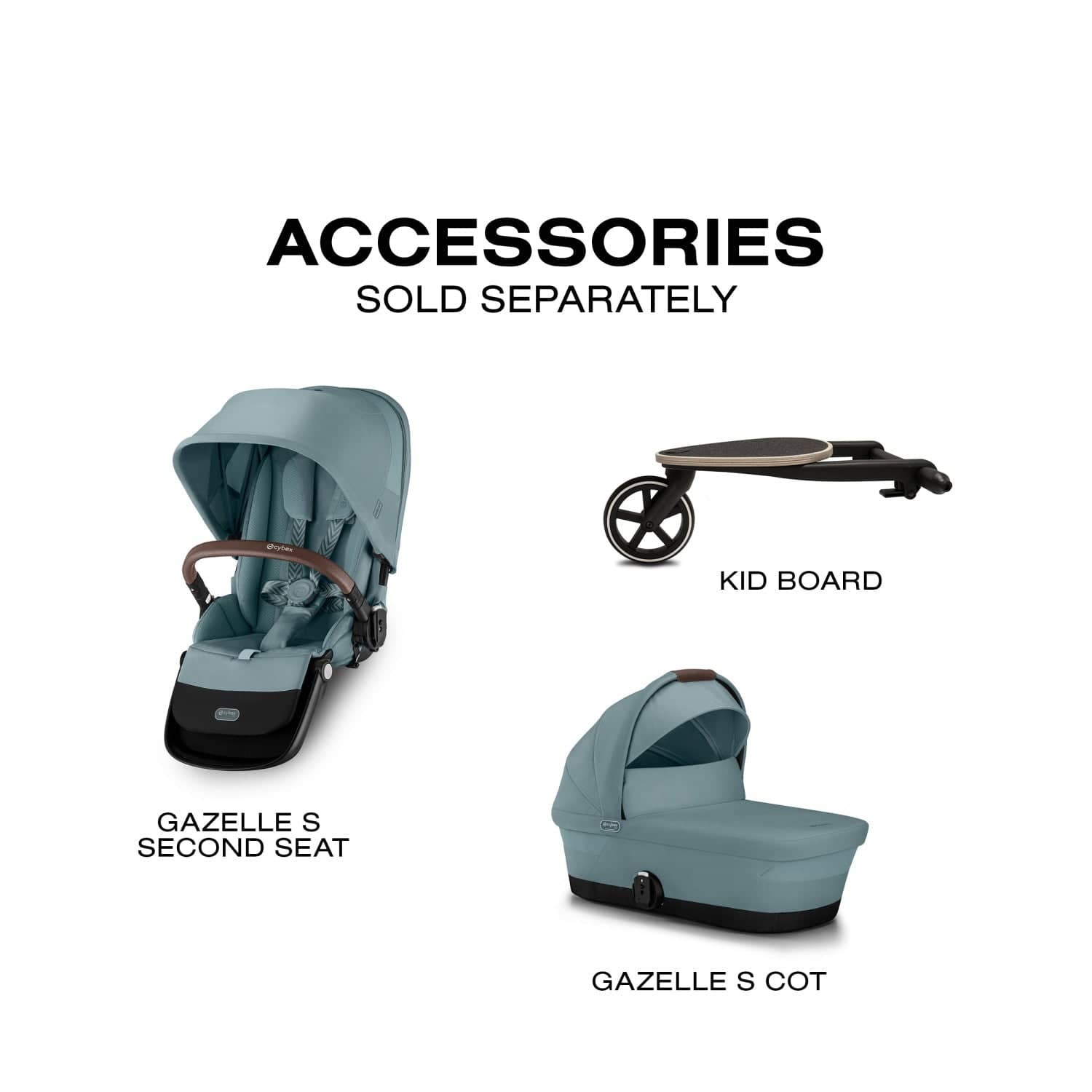 Cybex Gazelle S Stroller, Sky Blue (Taupe Frame)