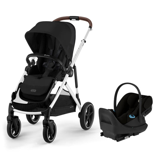 Cybex Gazelle S Stroller + Cloud G Pro Travel System Bundle - Silver Frame / Moon Black - 525001119