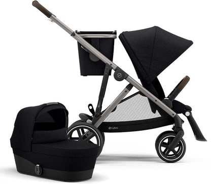 Cybex Gazelle S Stroller & Cot - Deep Black (Taupe Frame) - 520003561-520003579
