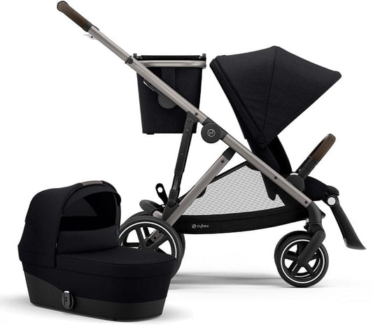 Cybex Gazelle S Stroller & Cot - Deep Black (Taupe Frame) - 520003561-520003579