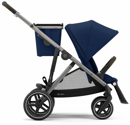 Cybex Gazelle S Single-to-Double Stroller - Navy Blue (Taupe Frame) - 520003557