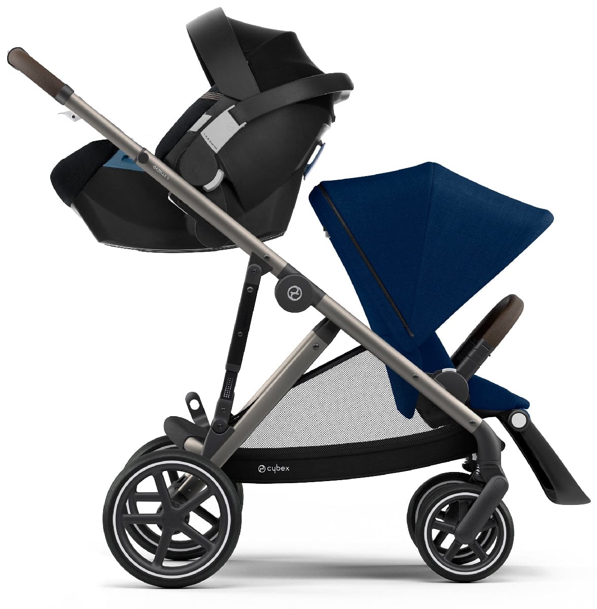 Cybex Gazelle S Stroller & Cot - Navy Blue (Taupe Frame) - 520003557-520003575
